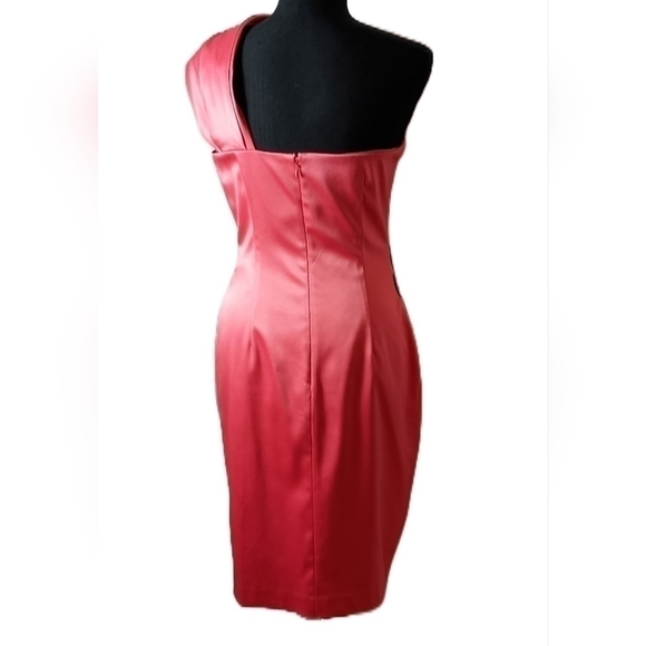 Eliza J Satin One Shoulder Rhinestone Formal Mini Dress Size 6. NWT - Picture 3 of 9